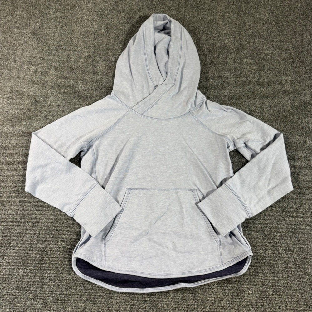 Lululemon Scuba Hoodie Light Blue Heathered Pullover Kangaroo Pocket Womens 6
